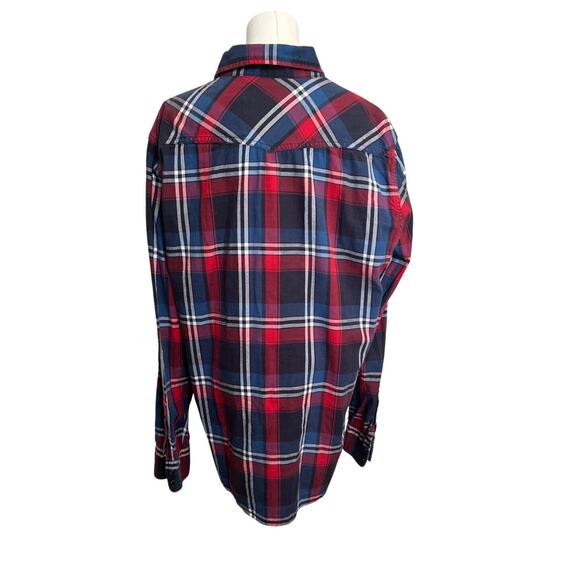 American Eagle | Red White & Blue Rodeo Pearl Snap Vintage Fit Men's Shirt | XL - Picture 3 of 5